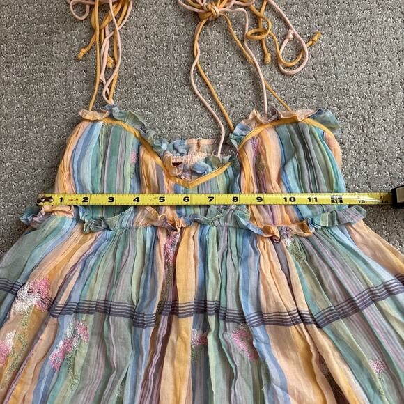 Free People Willow Maxi Dress Multi Pastel Combo Size XS Embroidered Floral - Picture 4 of 10
